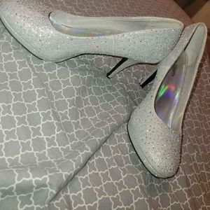 Silver high heels